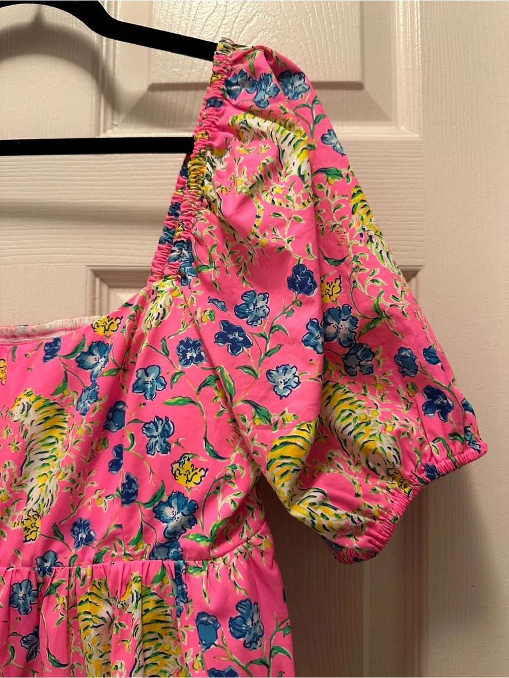 Lilly Pulitzer Kay Babydoll Dress in Prosecco Pink Tigress Garden - Picture 7 of 14